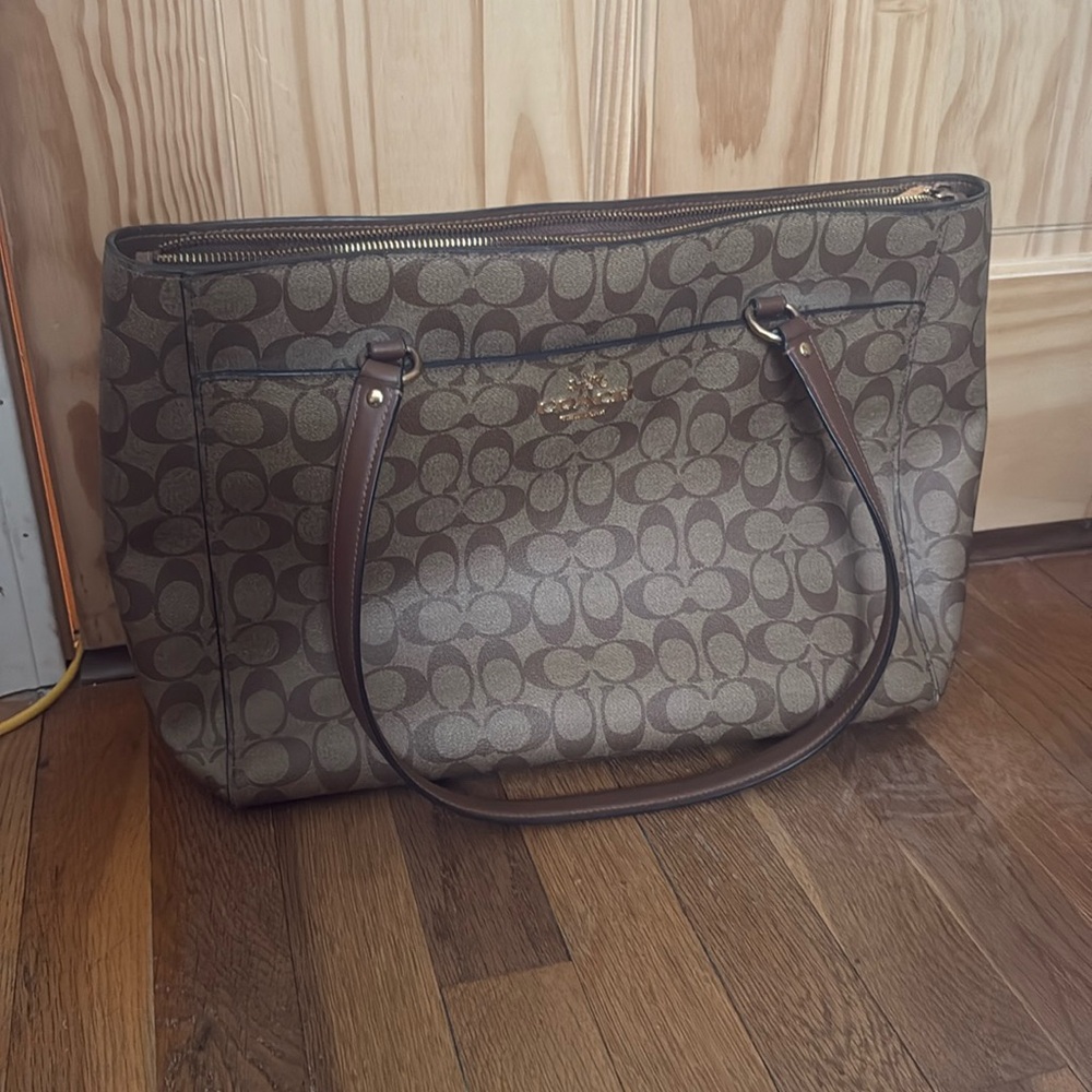 Coach signature laptop bag.